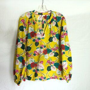 Boden Women's Size 16/18 Tropical Leaf Print Blouse Top